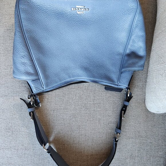 Coach C2853 Rori Silver/Blue Pebble Leather shoulder bag - Picture 11 of 12